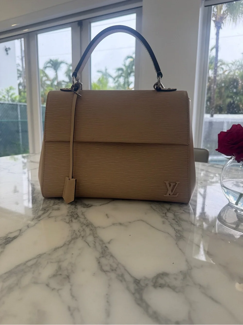 Louis Vuitton Beige Epi Leather Top Handle Satchel